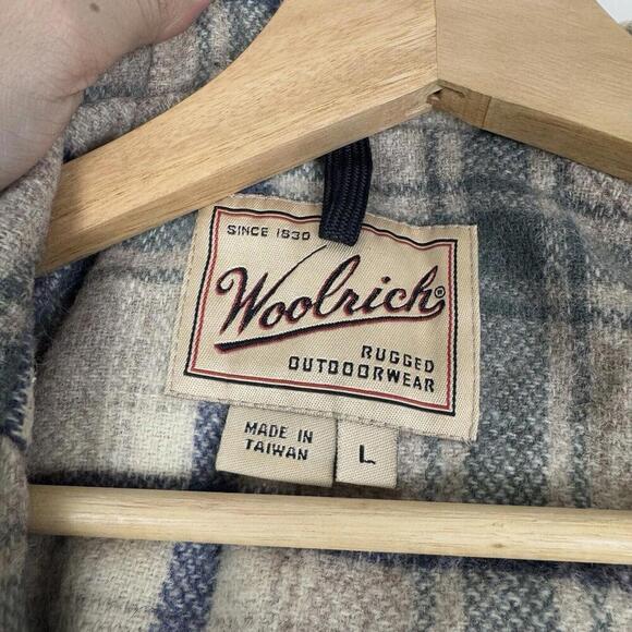 Vintage Woolrich Parka Coat Wool Blend Lined Women 8377 Navy Sz L Plaid Outdoor - Picture 4 of 13